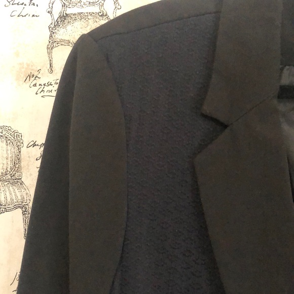 Black Blazer with Navy Panels - Picture 2 of 5